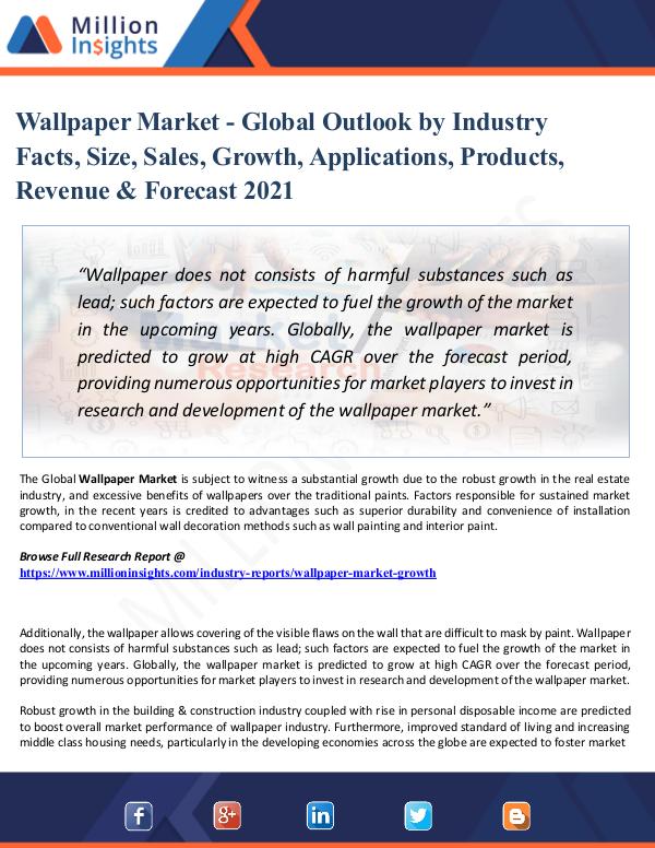 Chemical Market ShareAnalysis Wallpaper Market - Global Outlook by Industry