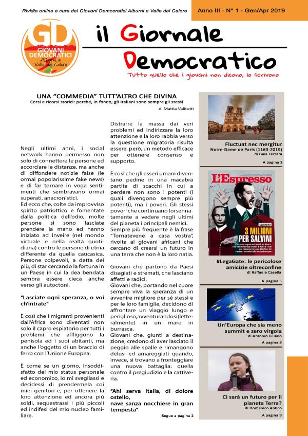 Il Giornale Democratico Aprile 2019 Il Giornale Democratico Aprile 2019