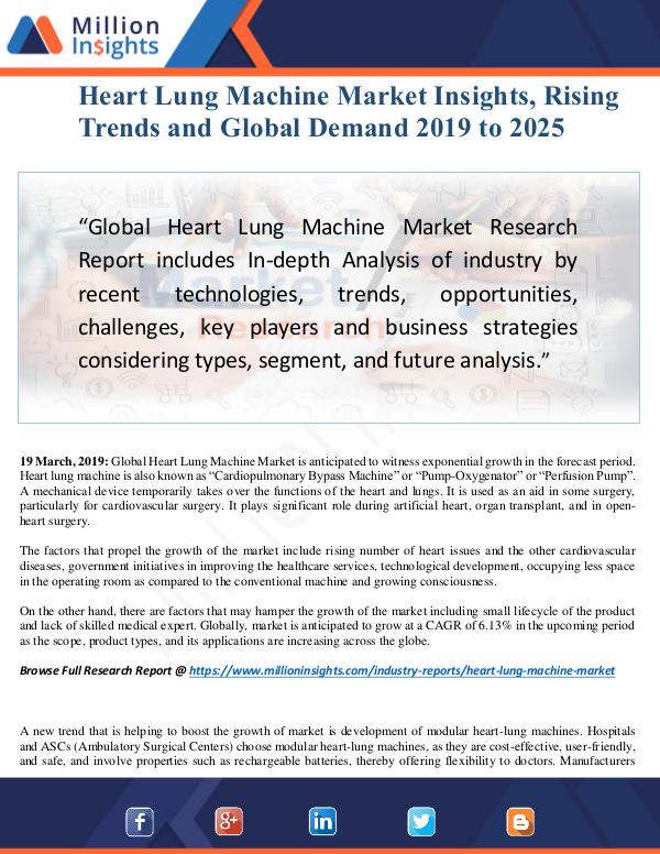 Heart Lung Machine Market Size Analysis, Segmentat