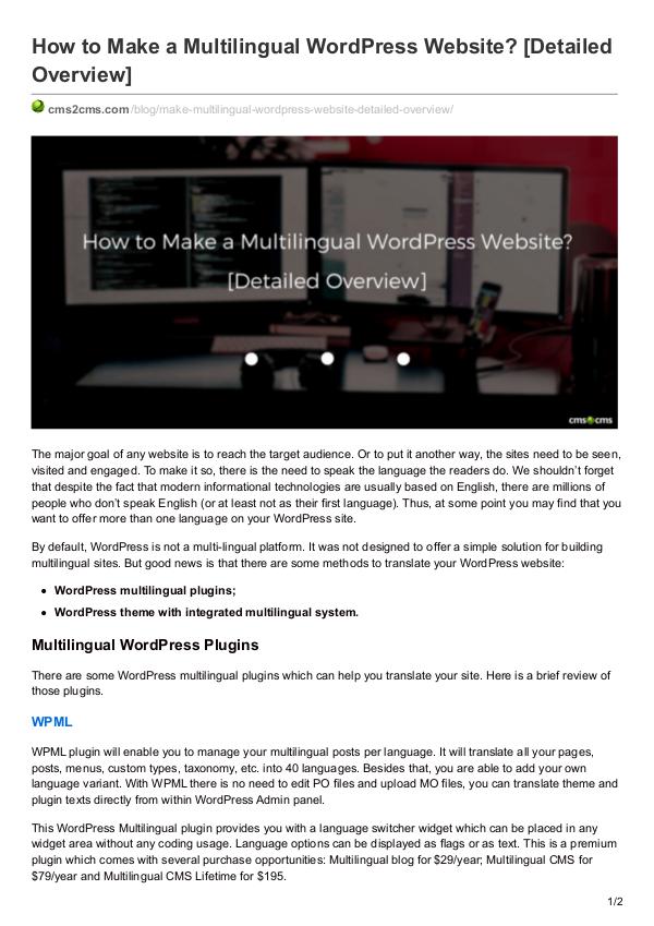 Migration Tips How to Make a Multilingual WordPress Website