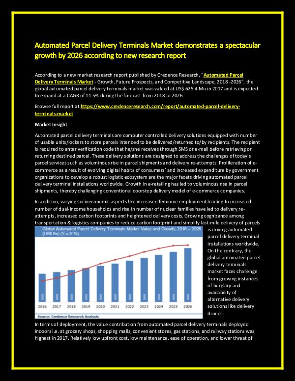 Automated Parcel Delivery Terminals Market Automated Parcel Delivery Terminals Market 2026