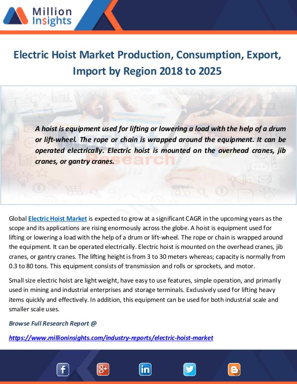 Electric Hoist Market