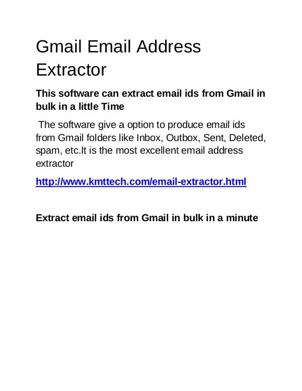 Gmail Email Address Extractor