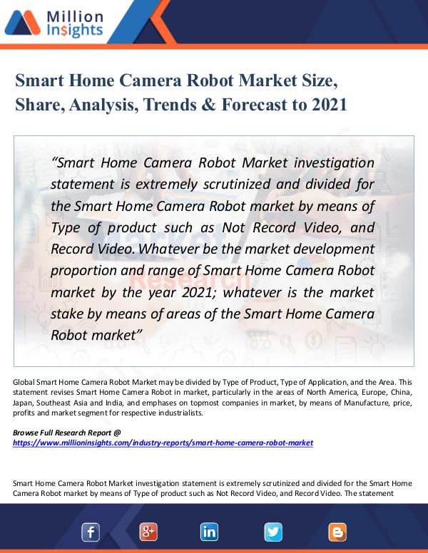 Smart Home Camera Robot Market Growth Rate