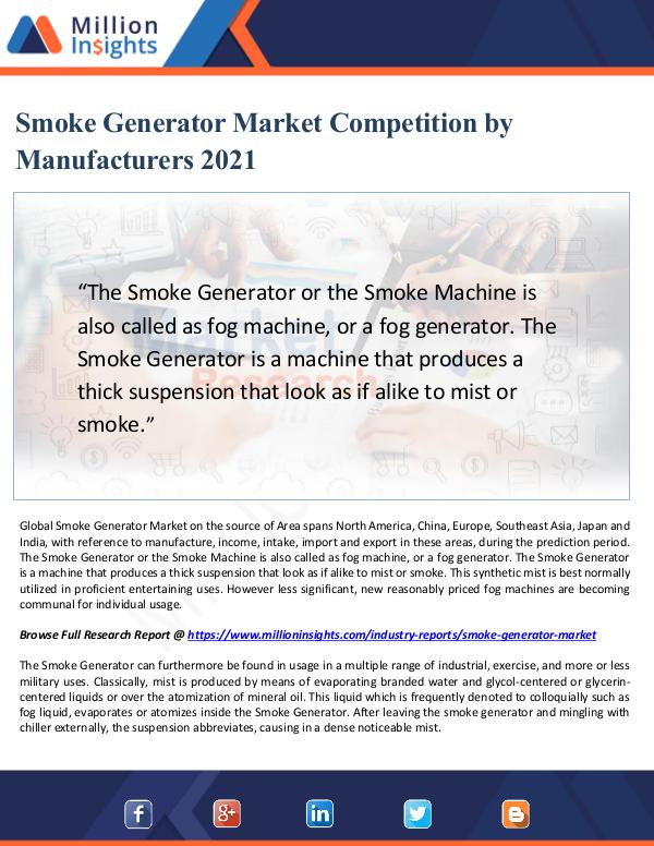 Smoke Generator Market Competition by Manufacturer