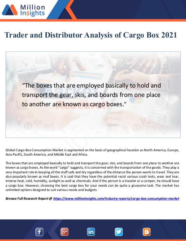 Trader and Distributor Analysis of Cargo Box 2021