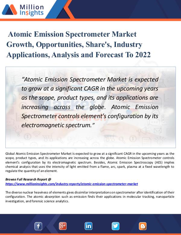 Atomic Emission Spectrometer Market Analysis 2022