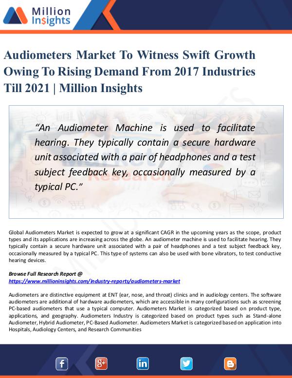 Global Audiometers Market 2022 - Trends