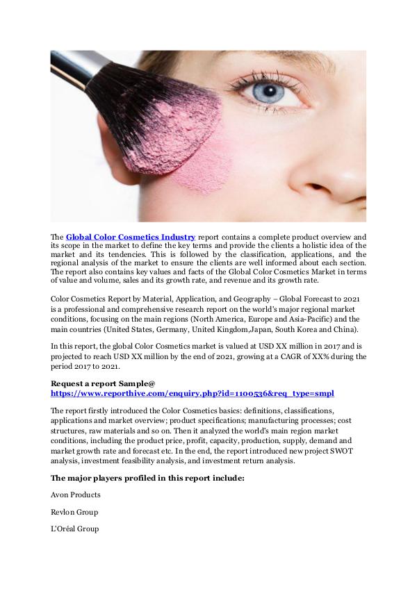 Global Color Cosmetics Market 2017 Segments, Trend