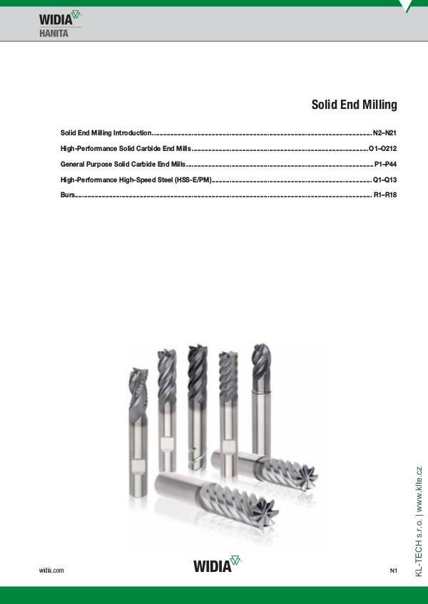Widia - monolitní frézy | KL-TECH s.r.o. | www.klte.cz widia-frézování