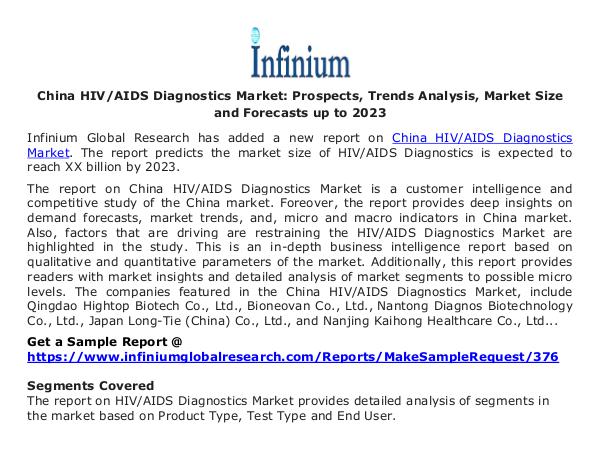 China HIVAIDS Diagnostics Market - Infinium Global