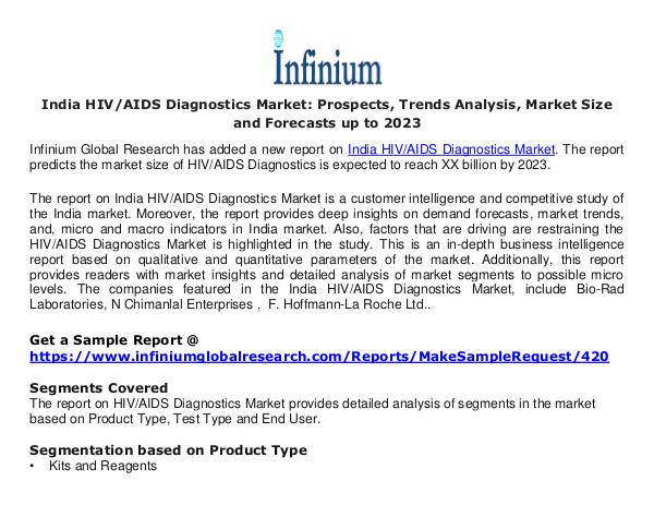 India HIVAIDS Diagnostics Market - Infinium Global