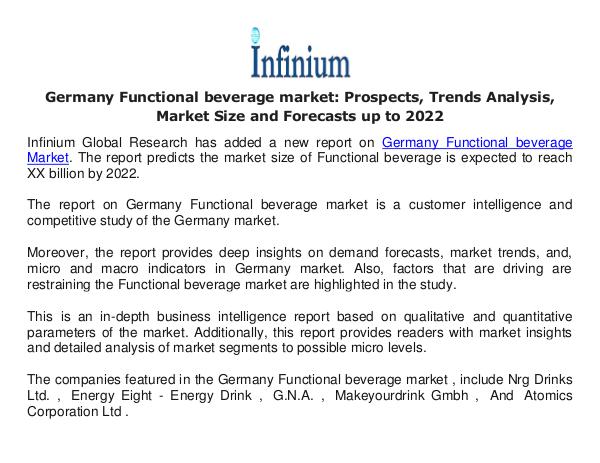 Germany Functional beverage market  - Infinium Glo