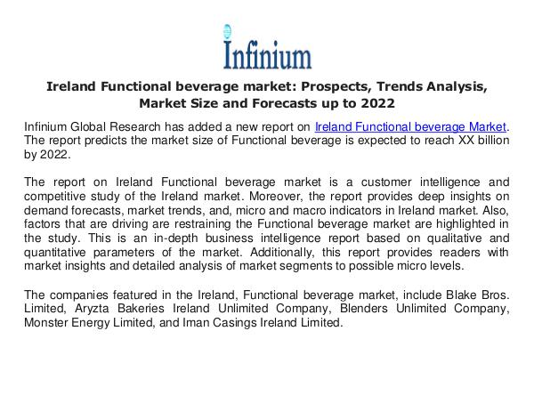 Ireland Functional beverage market  - Infinium Glo