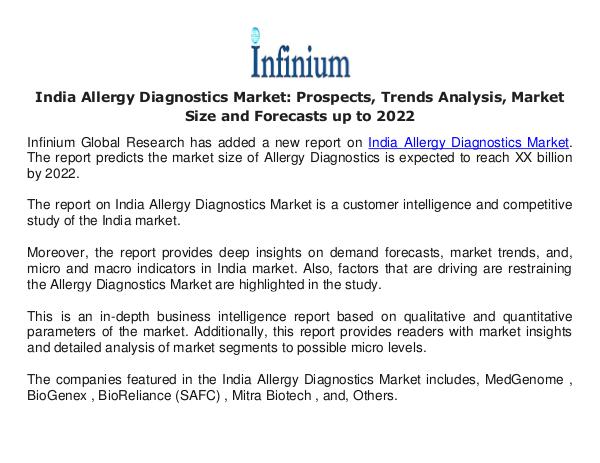 India Allergy Diagnostics Market - Infinium Global