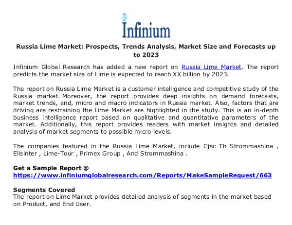 Russia Lime Market - Infinium Global Research