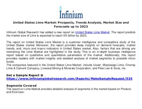 United States Lime Market - Infinium Global Resear