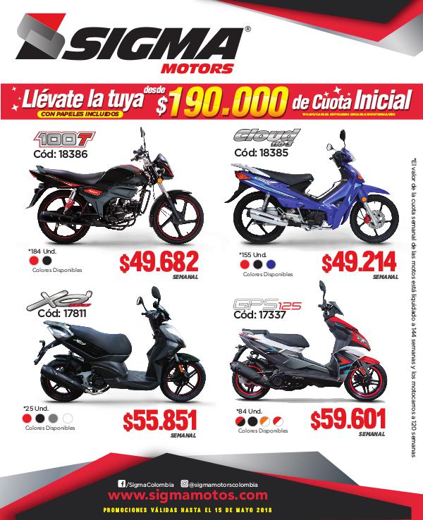 Catálogo Motos (Abril y Mayo - 2018) Catálogo Motos Abril-Mayo 2018