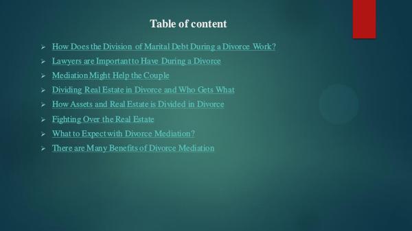 Eidelman & Associates Division of Marital Debt During a Divorce Work?