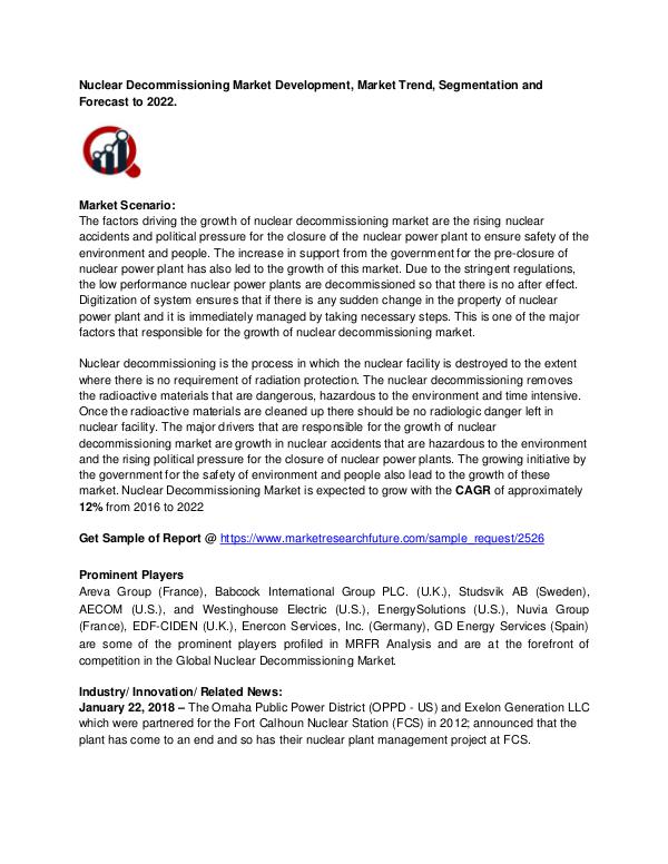 Nuclear Decommissioning Market Nuclear Decommissioning Market