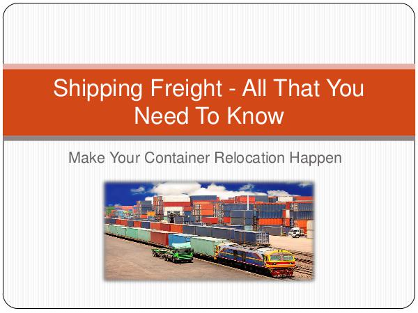 Shipping Freight - All That You Need To Know