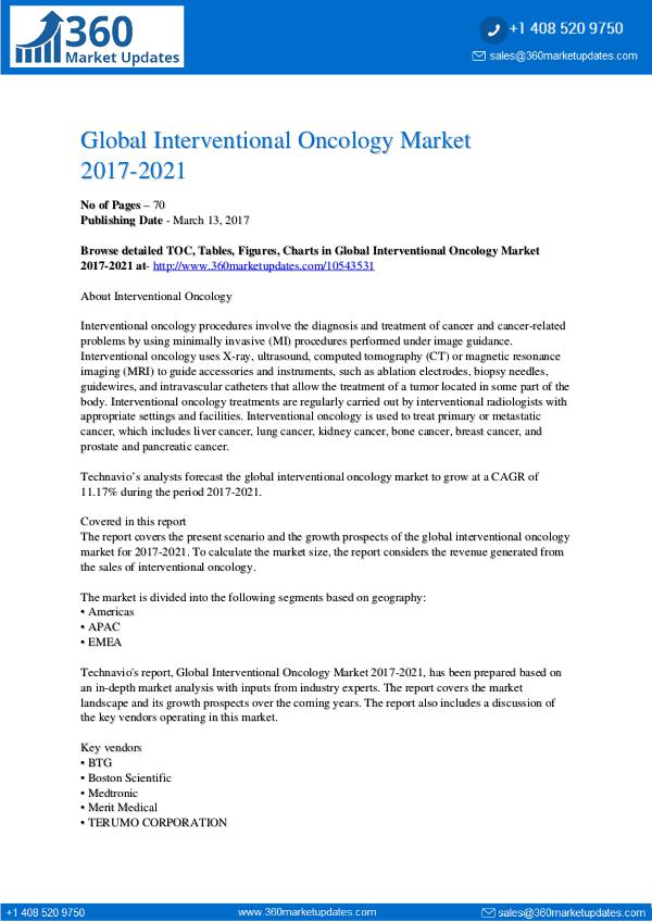 360 Market Updates Global-Interventional-Oncology-Market-2017-2021