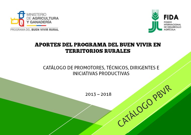 CATALOGO PBVR APORTES DEL PROGRAMA DEL BUEN VIVIR EN TERRITORIOS