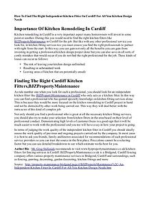 Independent Kitchen Fitter In Cardiff