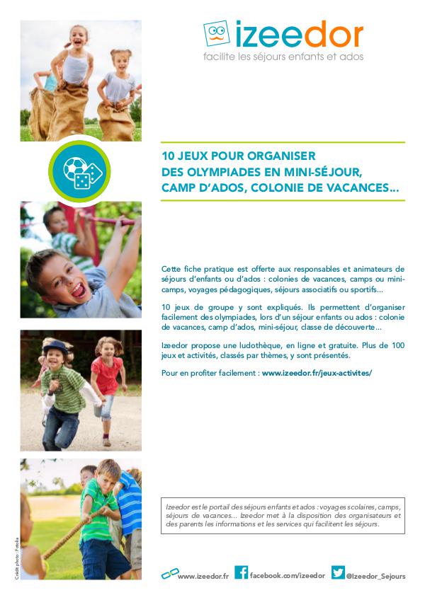 IZEEDOR Jeux et activités pour des olympiades