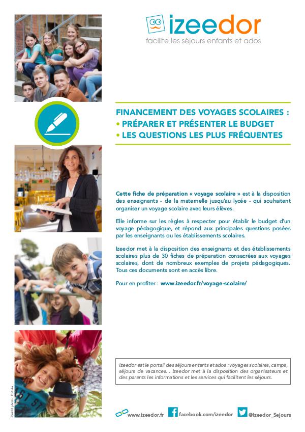 IZEEDOR Préparer le budget d’un voyage scolaire