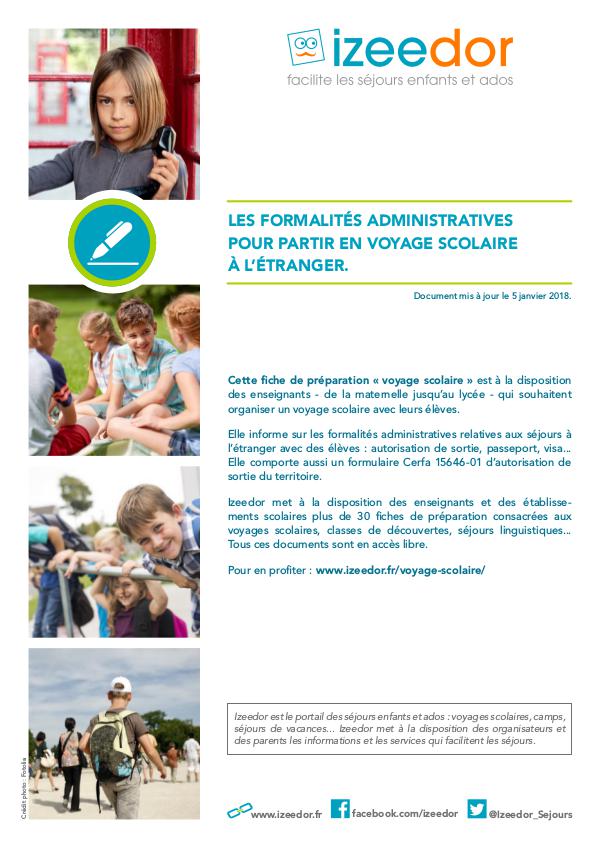 IZEEDOR Les formalités pour voyage scolaire à l’étranger