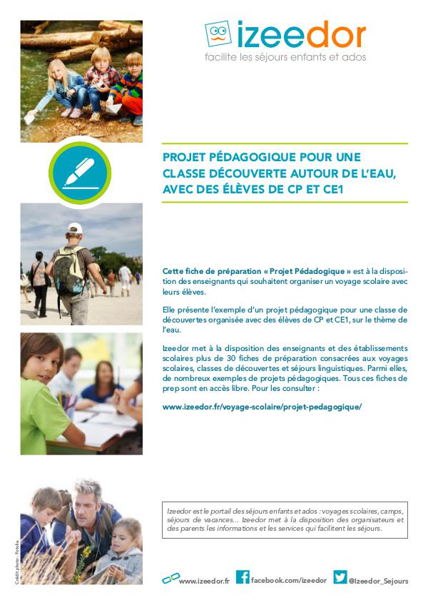 IZEEDOR Projet pédagogique de classe découverte en CP CE1