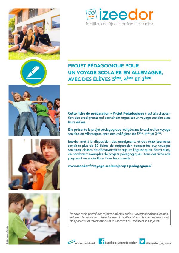 IZEEDOR Projet pédagogique voyage scolaire en allemagne