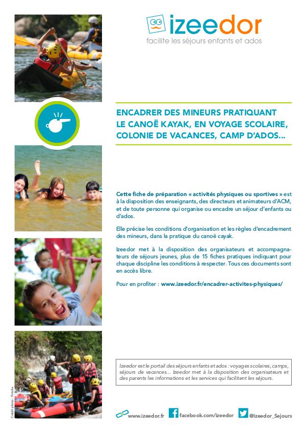 IZEEDOR Encadrer des enfants ou adolescents en canoë kayak