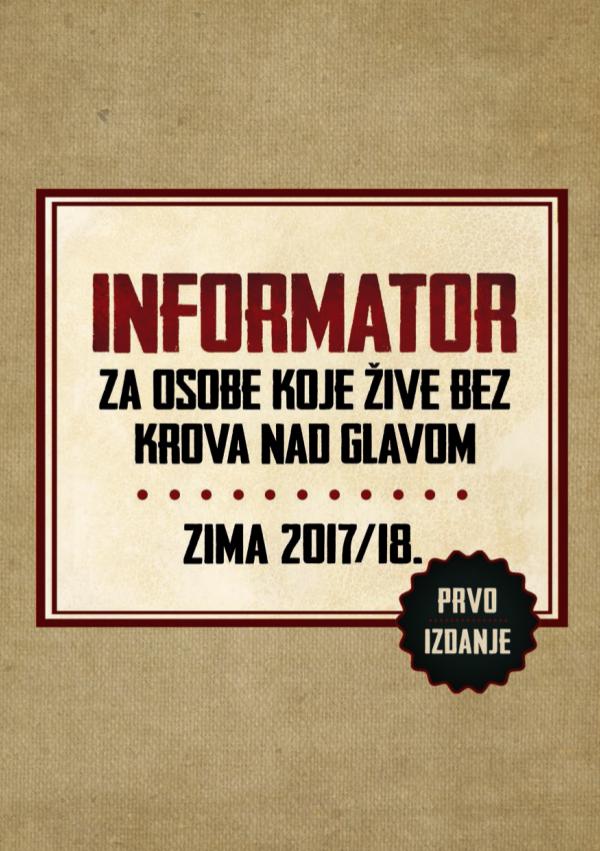 Informator za osobe koje žive bez krova nad glavom Informator za osobe koje žive bez krova nad glavom