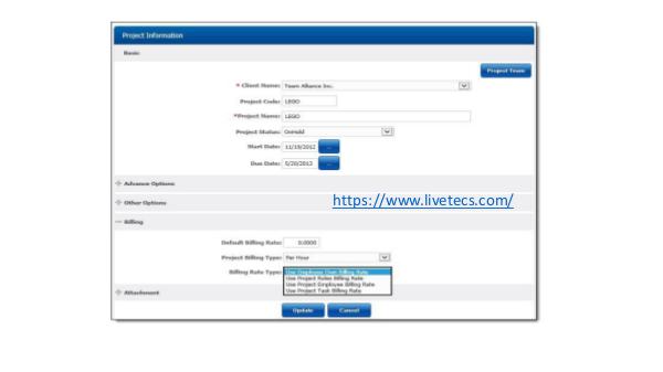 Online Timesheet Billing rates