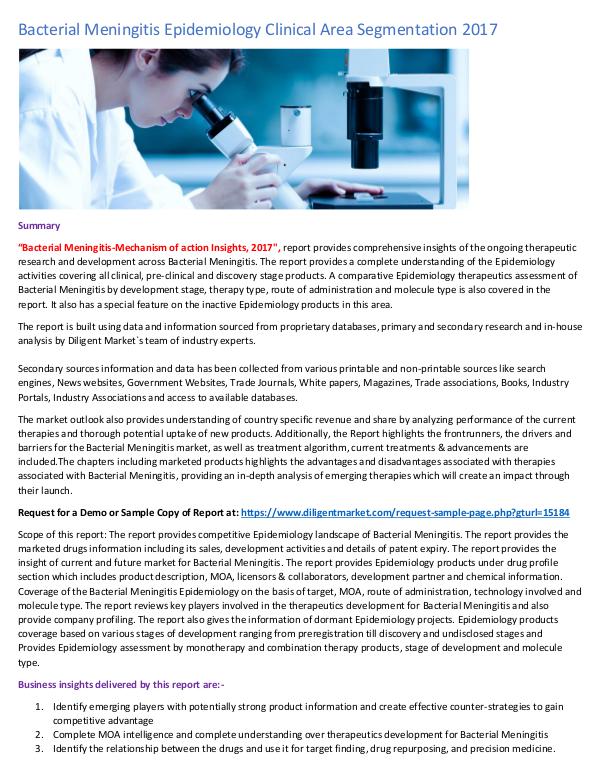 Research Report Bacterial Meningitis Epidemiology Clinical Area Se