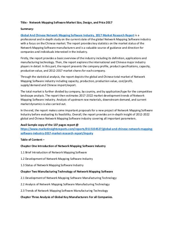 Research Report Network Mapping Software Market Size, Design, and