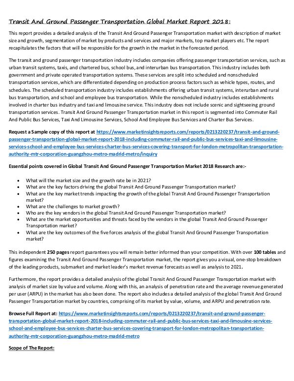 Transit And Ground Passenger Transportation Global
