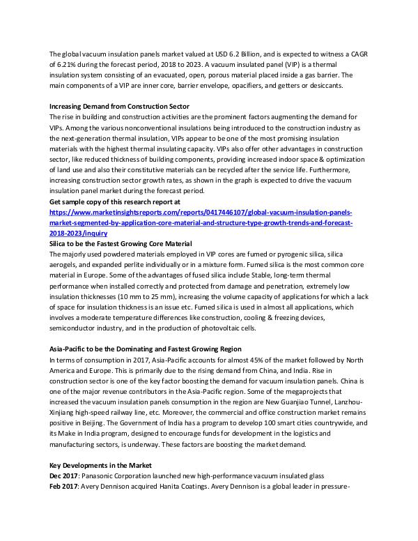 Global Vacuum Insulation Panels Market Analysis