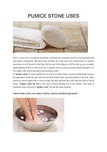 PUMICE STONE USES