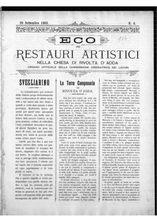 L'Eco dei restauri Settembre 1903