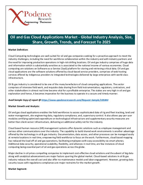 Global Oil and Gas Cloud Applications Market 2018