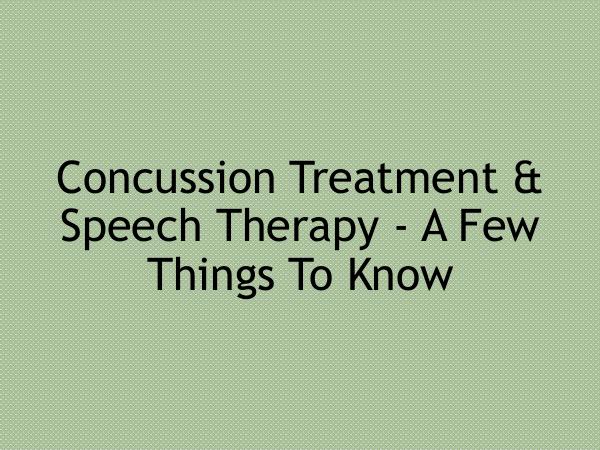 Concussion Treatment & Speech Therapy - A Few Thin