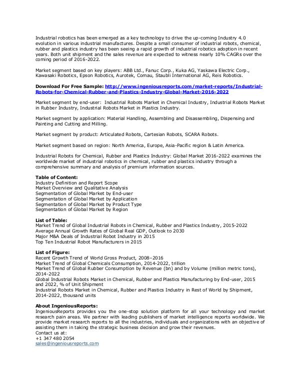 2022 Industrial Robots Market by Type Articulated, Cartesian & SCARA Industrial robotics