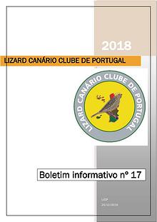 Boletim informativo do Lizard Canário Clube Português