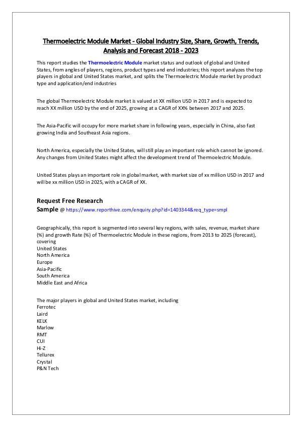 Thermoelectric Module Market