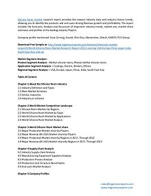 2022 Silicone Resin Market Forecast Research and Industry Outlook