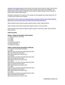 Regional-Global Ventilation Grills Market Forecast Study & Outlook