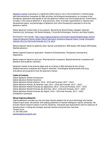 Global Aptamers market Research Analysis & Market Forecast